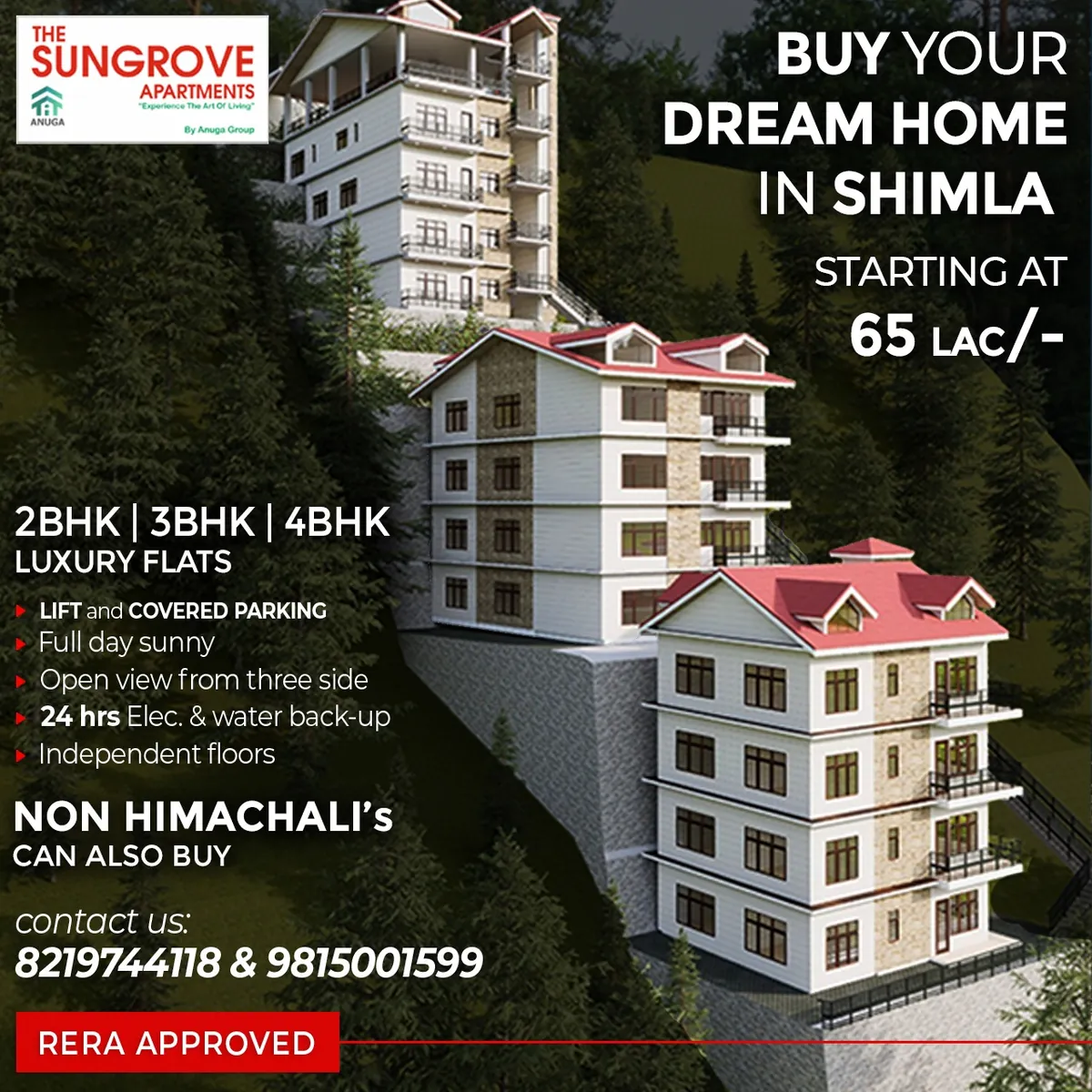 Offer: Buy your dream home in Shimla, starting at 65 lakh — The Sungrove Apartments, RERA approved