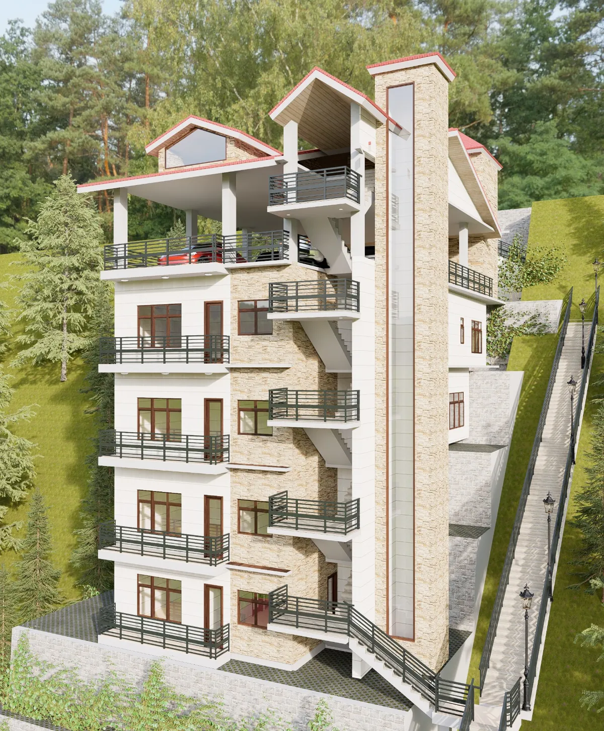 Side render of Block A